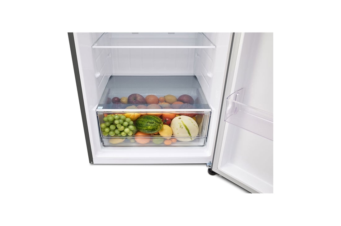 LG Top Freezer Refrigerator 493 L , Inverter Compressor, Door Cooling+™, Silver Color, drawer with fruit stored, GNB-682FVFP, thumbnail 3
