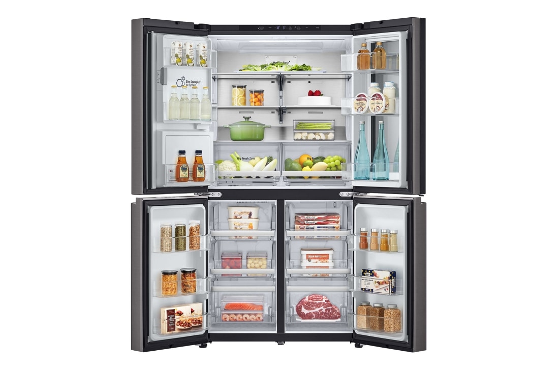 LG InstaView Door-in-Door™, Four Door Refrigerator, 900L Gross Capacity with HygieneFRESH+™, Craft Ice, GCX-334DFBB, thumbnail 4