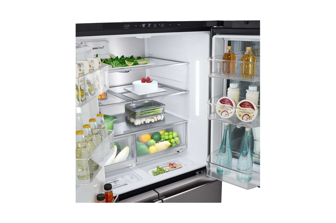 LG InstaView Door-in-Door™, Four Door Refrigerator, 900L Gross Capacity with HygieneFRESH+™, Dispenser, GCX-334DFBB, thumbnail 10
