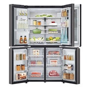 LG InstaView Door-in-Door™, Four Door Refrigerator, 900L Gross Capacity with HygieneFRESH+™, InstaView, GCX-334DFBB, thumbnail 3