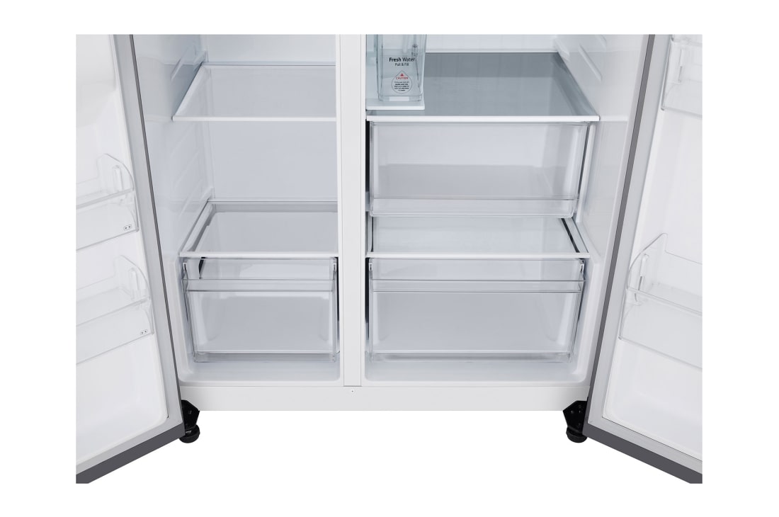 LG  Side by Side 625L Refrigerator, Smart Diagnosis™, LINEARCooling™, Prime Silver, drawer, GCL-287DVLN, thumbnail 10