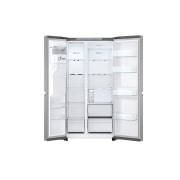 LG  Side by Side 625L Refrigerator, Smart Diagnosis™, LINEARCooling™, Prime Silver, front view open door , GCL-287DVLN, thumbnail 3