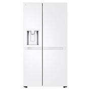 LG  Side by Side 625L Refrigerator, Smart Diagnosis™, LINEARCooling™, Essense White​, front view, GCL-287DVWN, thumbnail 1