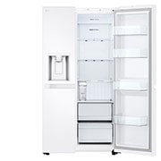 LG  Side by Side 625L Refrigerator, Smart Diagnosis™, LINEARCooling™, Essense White​, front left open door, GCL-287DVWN, thumbnail 5