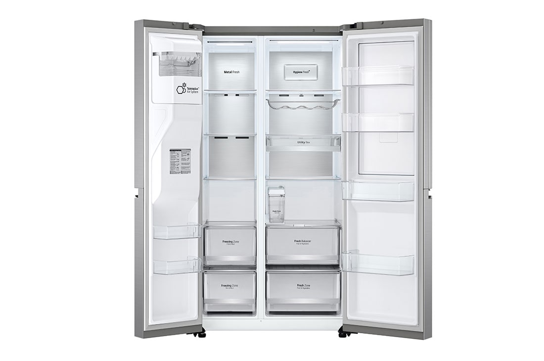 LG  Side by Side 611L Refrigerator, UVnano™, LINEARCooling™, ThinQ™. Platinum Silver, LG  Side by Side 611L Refrigerator, UVnano™, LINEARCooling™, ThinQ™. Platinum Silver, GCJ-287TVL, thumbnail 3