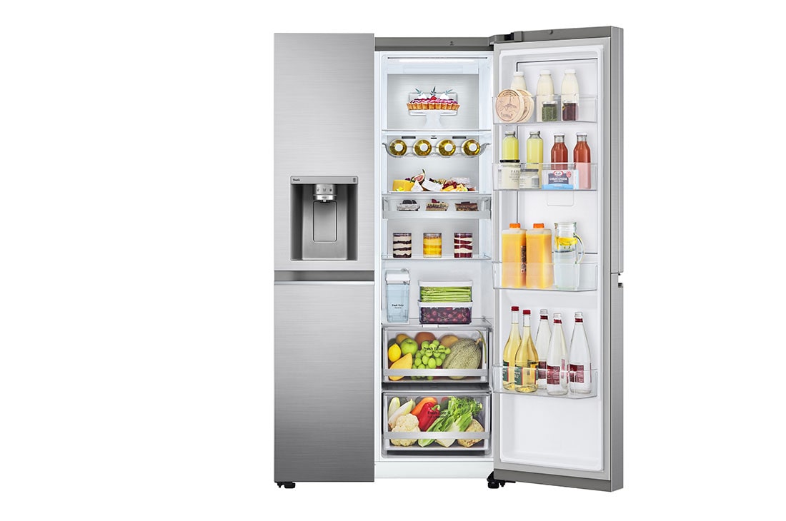 LG  Side by Side 611L Refrigerator, UVnano™, LINEARCooling™, ThinQ™. Platinum Silver, LG  Side by Side 611L Refrigerator, UVnano™, LINEARCooling™, ThinQ™. Platinum Silver, GCJ-287TVL, thumbnail 5