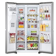 LG  Side by Side 611L Refrigerator, UVnano™, LINEARCooling™, ThinQ™. Platinum Silver, LG  Side by Side 611L Refrigerator, UVnano™, LINEARCooling™, ThinQ™. Platinum Silver, GCJ-287TVL, thumbnail 2