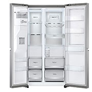 LG  Side by Side 611L Refrigerator, UVnano™, LINEARCooling™, ThinQ™. Platinum Silver, LG  Side by Side 611L Refrigerator, UVnano™, LINEARCooling™, ThinQ™. Platinum Silver, GCJ-287TVL, thumbnail 3
