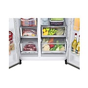 LG  Side by Side 611L Refrigerator, UVnano™, LINEARCooling™, ThinQ™. Platinum Silver, LG  Side by Side 611L Refrigerator, UVnano™, LINEARCooling™, ThinQ™. Platinum Silver, GCJ-287TVL, thumbnail 9