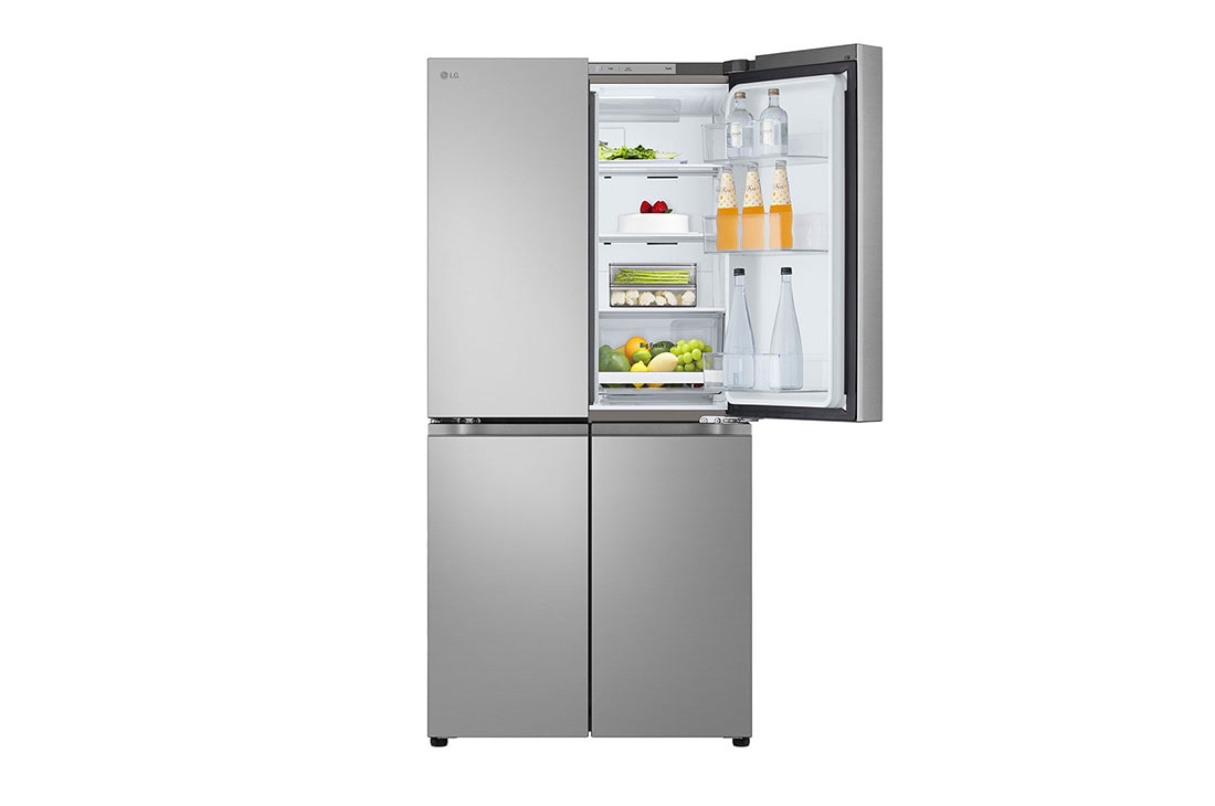 LG Multi Door Refregirator , 464L Silver  Color,Linear Cooling, Multi Air Flow, Top right door open with food, GCB-334DFPL, thumbnail 11