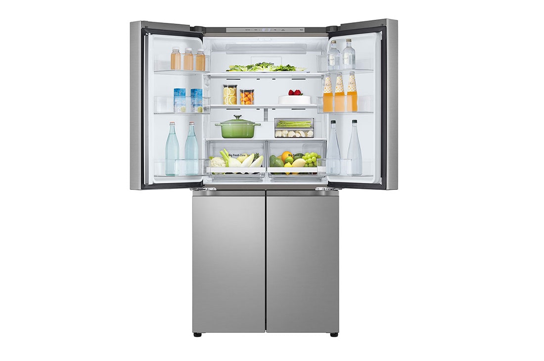 LG Multi Door Refregirator , 464L Silver  Color,Linear Cooling, Multi Air Flow, Front top open doors with food, GCB-334DFPL, thumbnail 9