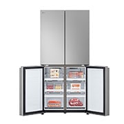 LG Multi Door Refregirator , 464L Silver  Color,Linear Cooling, Multi Air Flow, Front bottom open doors with food, GCB-334DFPL, thumbnail 7