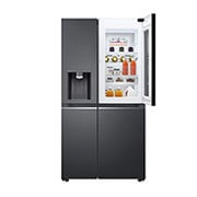 LG InstaView Door-in-Door, Four Door Refrigerator, 705L, Hygeine Fresh , Matte Black, Top door open with food, GCX-287TVB, thumbnail 11