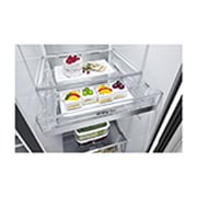LG InstaView Door-in-Door, Four Door Refrigerator, 705L, Hygeine Fresh , Matte Black, Inside view, GCX-287TVB, thumbnail 8