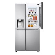 LG Side By Side  Refrigerator, 598L Capacity with HygieneFRESH+™Silver Color, front top open food, GCX-287TVSI, thumbnail 5