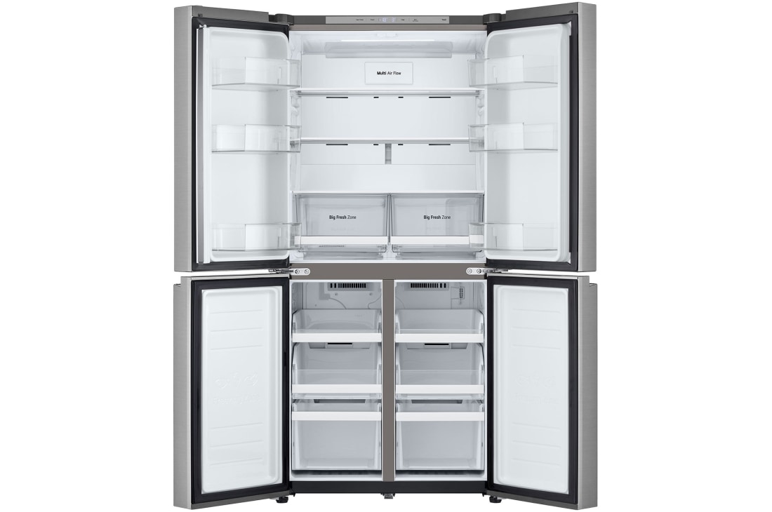 LG Multi Door Refregirator , 464L Silver  Color,Door Cooling+™, Multi Air Flow, Front Open View, GCB-244DFPL, thumbnail 3