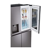 LG 4 Doors Refrigerator, 705L Gross Capacity with HygieneFRESH+™Black Stainless, left open, GCX-274DFBC, thumbnail 7
