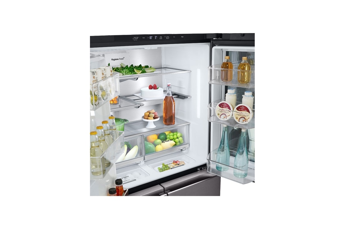 LG 4 Doors Refrigerator, 705L Gross Capacity with HygieneFRESH+™Black Stainless, freezer, GCX-274DFBC, thumbnail 9
