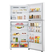 LG Top Mount Freezer 656LGross Capacity Refrigerator,  LINEARCooling™, ThinQ™.Essence White  , Front  open view, GRF-862BVWB, thumbnail 2