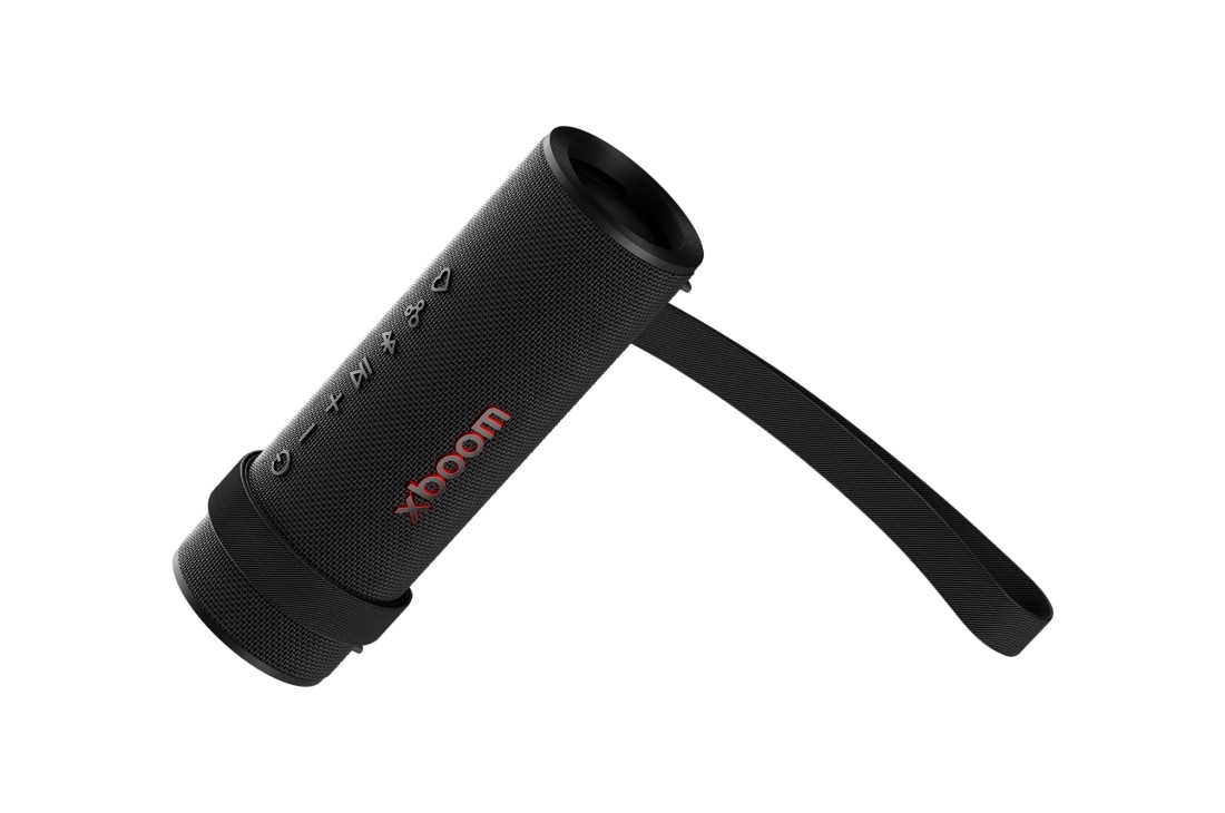 LG xboom Grab tuned by will.i.am, front view from bottom with handle untied, GRAB, thumbnail 14