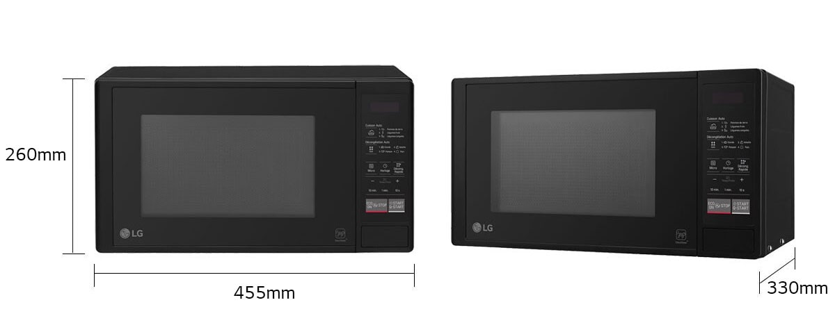 LG Microwave 20L 1700W Solo with EasyClean™ Coating, i-wave Technology, Digital Smart Inverter Black MS2042DB