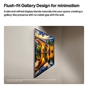 LG 97 inch LG OLED evo AI G6 4K Smart TV 2026, LG OLED evo AI G6, shown from the side, highlights its Flush Fit Gallery Design with a zero-gap wall-mounted installation, displaying a night scene of a lit bridge with reflections on water., OLED97G66LW, thumbnail 10