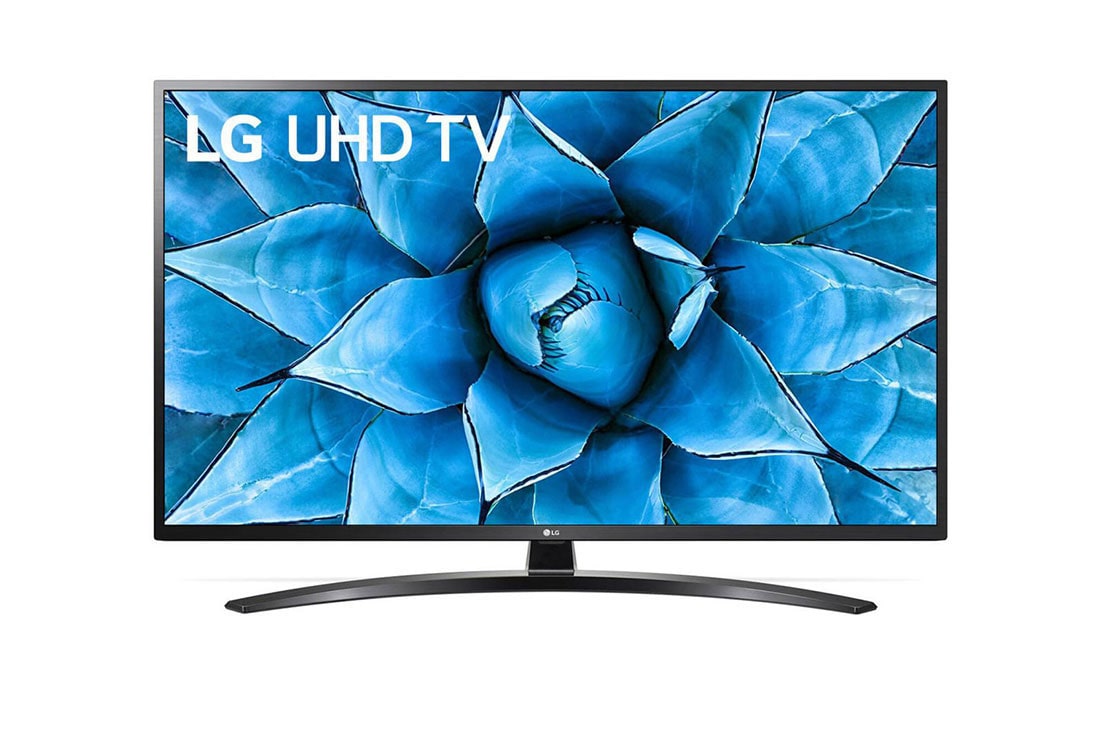LG UHD 4K TV 65 Inch UN74 Series, 4K Active HDR WebOS Smart ThinQ AI, front view with infill image, 65UN7440PVA