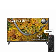 LG UHD 4K TV 43 Inch UP75 Series, 4K Active HDR WebOS Smart AI ThinQ, front view with infill image, 43UP7550PVG, thumbnail 2