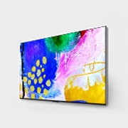 LG OLED evo TV 65 Inch G2 Series, Gallery Design, flush-fit wall mount ,4K Cinema HDR webOS Smart ThinQ AI Pixel Dimming, Slightly-angled side view, OLED65G26LA, thumbnail 3