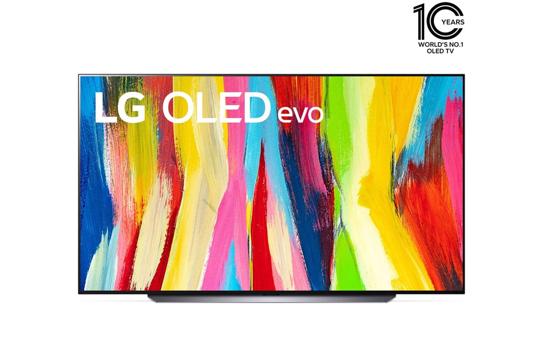 تلفزيون OLED C2 بحجم 83 بوصة من LG، تصميم سينمائي بدقة 4K والمزود بتقنية Cinema HDR ونظام تشغيل webOS بالإضافة الى تقنية ThinQ AI للتلفزيون الذكي وتقنية تعتيم البكسل وتصميم حواف رفيعة لتناسب الجدار.