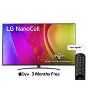 LG NanoCell TV 50 Inch NANO84 Series, Cinema Screen Design 4K Active HDR webOS Smart ThinQ AI Local Dimming, A front view of the LG NanoCell TV, 50NANO846QA, thumbnail 1