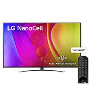 LG NanoCell TV 65 Inch NANO84 Series, Cinema Screen Design 4K Active HDR webOS Smart ThinQ AI Local Dimming, A front view of the LG NanoCell TV, 65NANO846QA, thumbnail 1