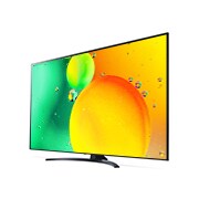LG NanoCell TV 75 Inch NANO79 Series, Cinema Screen Design 4K Active HDR webOS Smart ThinQ AI, 30 degree side view with infill image, 75NANO796QA, thumbnail 3
