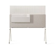 LG OLED | Objet Collection Posé, Posé seen from the back with Cable & Accessory Organizer placed on media shelf., 55LX1Q6LA, thumbnail 6