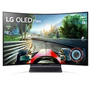 LG OLED Flex 42 Inch 4K TV Smart TV, bendable flexible screen design, SAR display, a9 Gen5 AI processor., Flex seen directly from the front with a fully curved screen. , 42LX3Q6LA, thumbnail 2