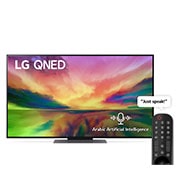 LG,  Colour Technology QNED TV, 55 inch QNED81R series, WebOS Smart AI ThinQ, Magic Remote, 3 side cinema, HDR10, HLG, AI Picture Pro, AI Sound Pro (5.1.2ch), 1 pole stand, 2023 New, A front view of the LG QNED TV with infill image and product logo on, 55QNED816RA, thumbnail 1