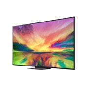 LG, Colour Technology QNED TV, 75 inch QNED81R series, WebOS Smart AI ThinQ, Magic Remote, 3 side cinema, HDR10, HLG, AI Picture Pro, AI Sound Pro (5.1.2ch), 1 pole stand, 2023 New, 30 degree side view with infill image, 75QNED816RA, thumbnail 3