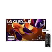 LG 83 Inch LG OLED evo AI G4 4K Smart TV AI Magic remote Dolby Vision webOS24 2024, Front view with LG OLED evo AI TV, OLED G4, 11 Years of world number 1 OLED Emblem, webOS Re:New Program logo, and 5-Year Panel Warranty logo on screen, OLED83G46LA, thumbnail 1