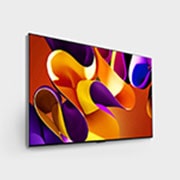 LG 65 Inch LG OLED evo AI G4 4K Smart TV AI Magic remote Dolby Vision webOS24 2024, Right-facing side view of LG OLED evo TV, OLED G4 on the wall, OLED65G46LA, thumbnail 6