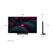 LG 55 inch LG OLED evo AI C5 4K 144Hz Smart TV AI Magic remote webOS25 2025 , Front view of LG OLED evo AI C5 4K Smart TV. 12 Years of world number 1 OLED emblem and LG OLED evo AI 2025 logo are on the screen., OLED55C56LA, thumbnail 4