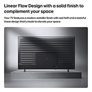 LG 55 inch LG NANO 4K UHD AI NU85 Smart TV 2026, LG NANO 4K UHD AI NU85 is shown from the back, revealing a metallic rear panel with evenly spaced horizontal ridges that create a clean, structured look and emphasize the Linear Flow Design across the, 55NU850B6LA, thumbnail 13