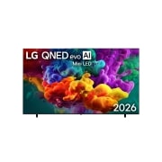 LG 100&nbsp;inch LG QNED evo AI Mini LED QNED85 4K Smart TV 2026, The front view of LG QNED evo AI QNED85 Mini LED, released in 2026, fills the screen with vivid, fluid bursts of multicolored, paint-like motion, as dense clouds of color blend seamlessly across the d, 100QNED85B8, thumbnail 1