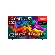 LG 100&nbsp;inch LG QNED evo AI Mini LED QNED85 4K Smart TV 2026, The front view of the LG QNED evo AI QNED85 Mini LED, released in 2026, displays vivid, fluid bursts of dense clouds of color on screen, featuring Dynamic QNED Color Pro, Mini LED, an alpha 8 AI Proce, 100QNED85B8, thumbnail 2