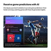 LG 85&nbsp;inch LG QNED AI Mini LED QNED70 4K Smart TV 2026, LG QNED AI QNED70 Mini LED Sports Forecast by AI Concierge displays a live soccer match with an on-screen AI panel presenting predictions, game insights, and league data, suggesting how AI analyzes ga, 85QNED70B6T, thumbnail 11