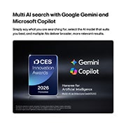 LG 85&nbsp;inch LG QNED AI Mini LED QNED70 4K Smart TV 2026, The 2026 CES Innovation Awards Honoree badge in the Artificial Intelligence category recognizes Multi-AI search with Google Gemini and Microsoft Copilot., 85QNED70B6T, thumbnail 9