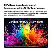 LG 85&nbsp;inch LG QNED AI Mini LED QNED70 4K Smart TV 2026, LG QNED AI QNED70 Mini LED with Dynamic QNED Color fills the screen with vivid, fluid bursts of multicolored, paint-like motion, showcasing enhanced color vibrancy certified for 100% Color Volume., 85QNED70B6T, thumbnail 4
