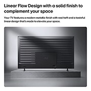 LG 65 inch LG NANO 4K UHD AI NU85 Smart TV 2026, LG NANO 4K UHD AI NU85 is shown from the back, revealing a metallic rear panel with evenly spaced horizontal ridges that create a clean, structured look and emphasize the Linear Flow Design across the, 65NU850B6LA, thumbnail 13
