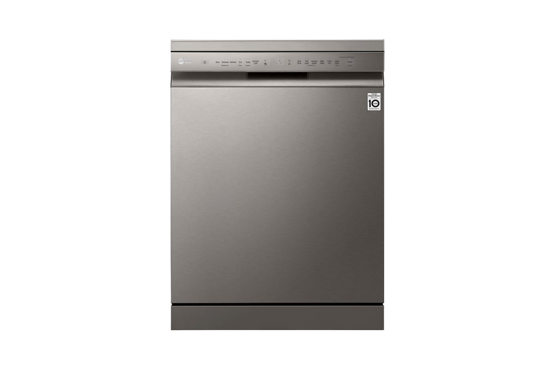 LG QuadWash™ Dishwasher, 14 Place Settings, EasyRack™ Plus, Inverter Direct Drive, ThinQ, Platinum Silver color , DFB512FP