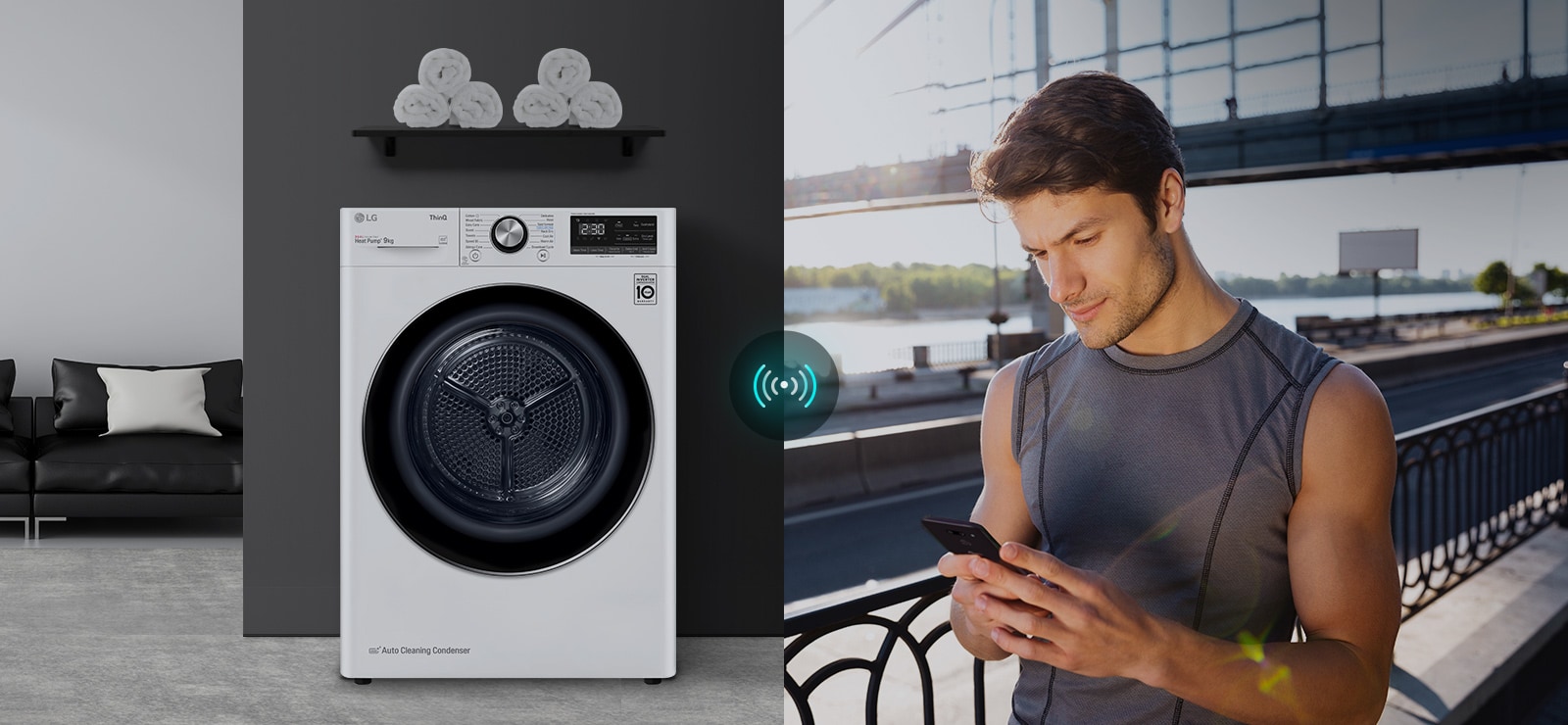 LG Dryer 9 kg 14 Programs A+++ - White