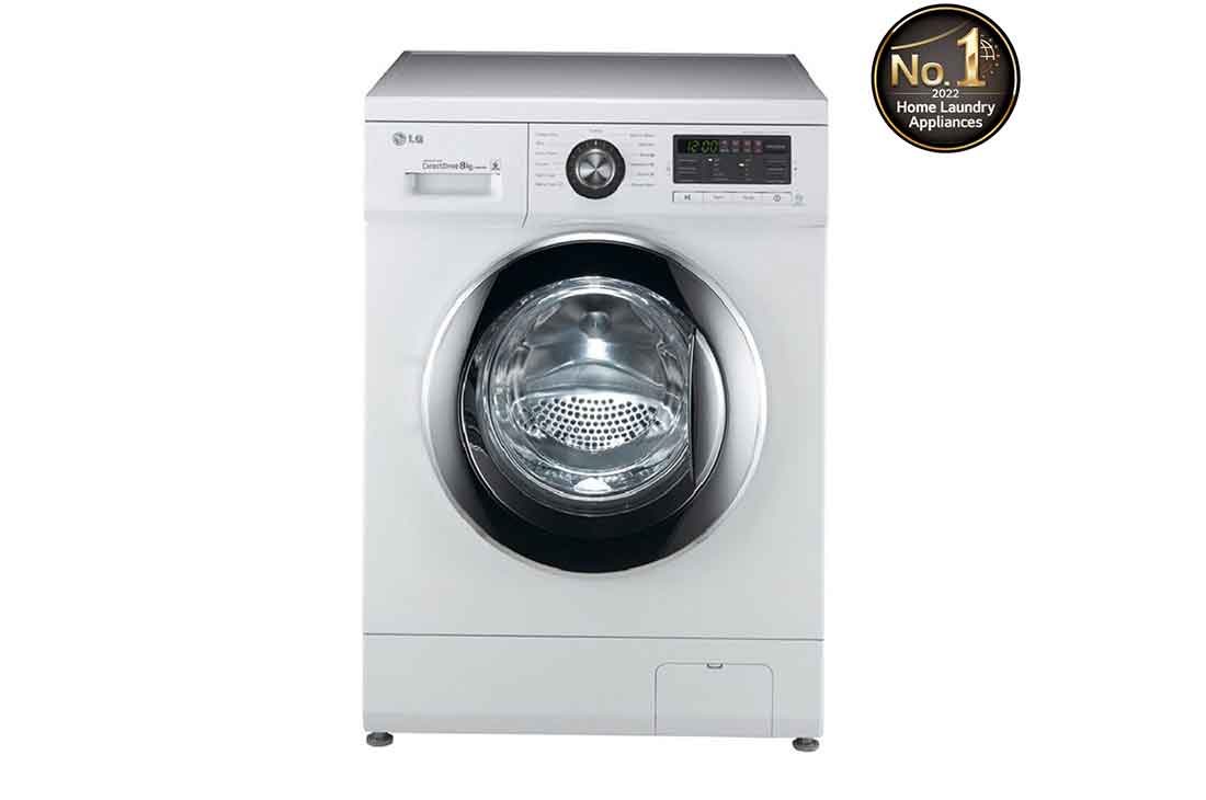 LG Front Load Washer 8KG, Direct Drive Motor, 6 Motion, White Color , FH4G6TDY6